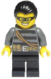 LEGO cty0363 Police - City Burglar, Black Hair, Mask